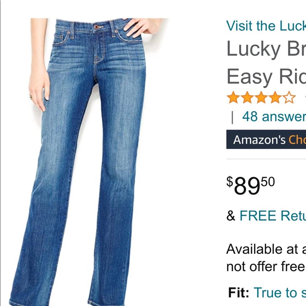 Lucky brand easy rider boot cut dark wash jeans size 8 - Picture 2 of 10